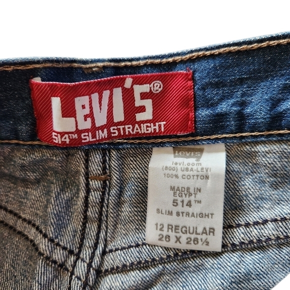 Levi's  514 slim straight blue denim Jean pants 26x26.5 - Picture 4 of 8